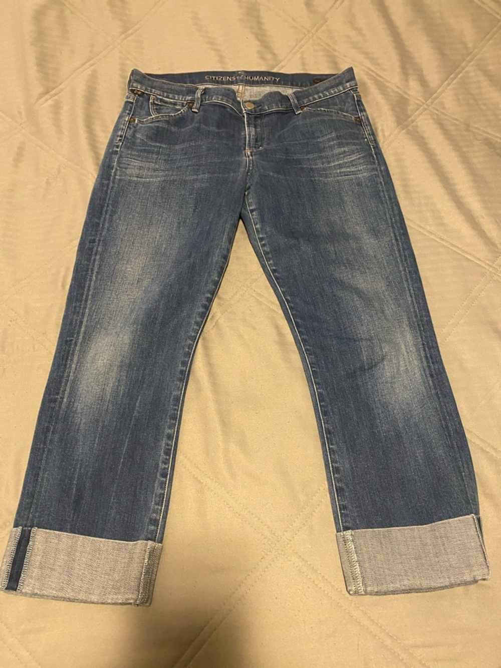 Citizens Of Humanity Dani Cropped  Straight Leg Blue Denim Jeans Ladies Size 30